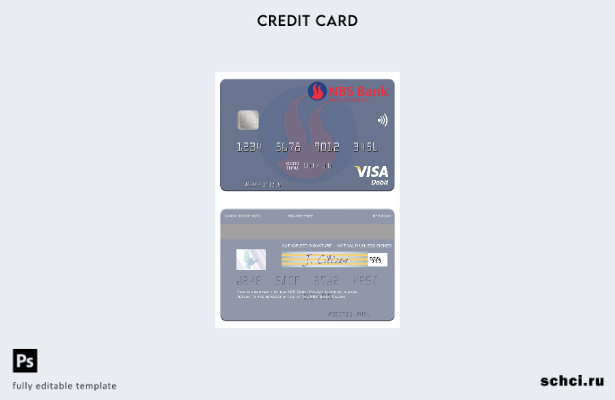 цифровая загрузка шаблона дебетовой карты Visa Малави NBS Bank